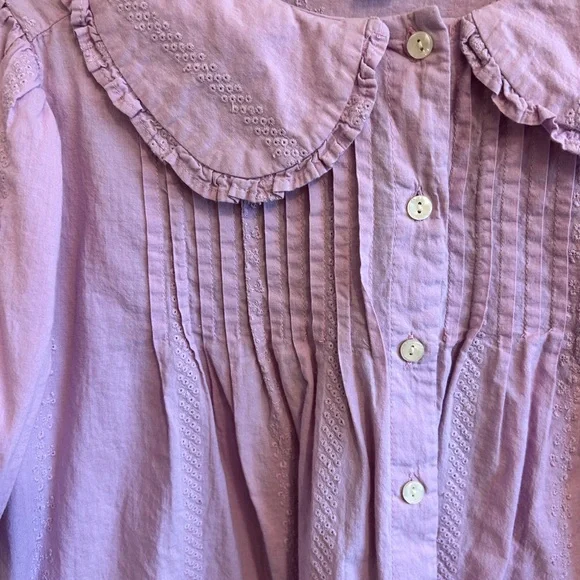 Universal Thread Dusty Lavender Ruffle-Trim Button Top - Picture 3 of 3